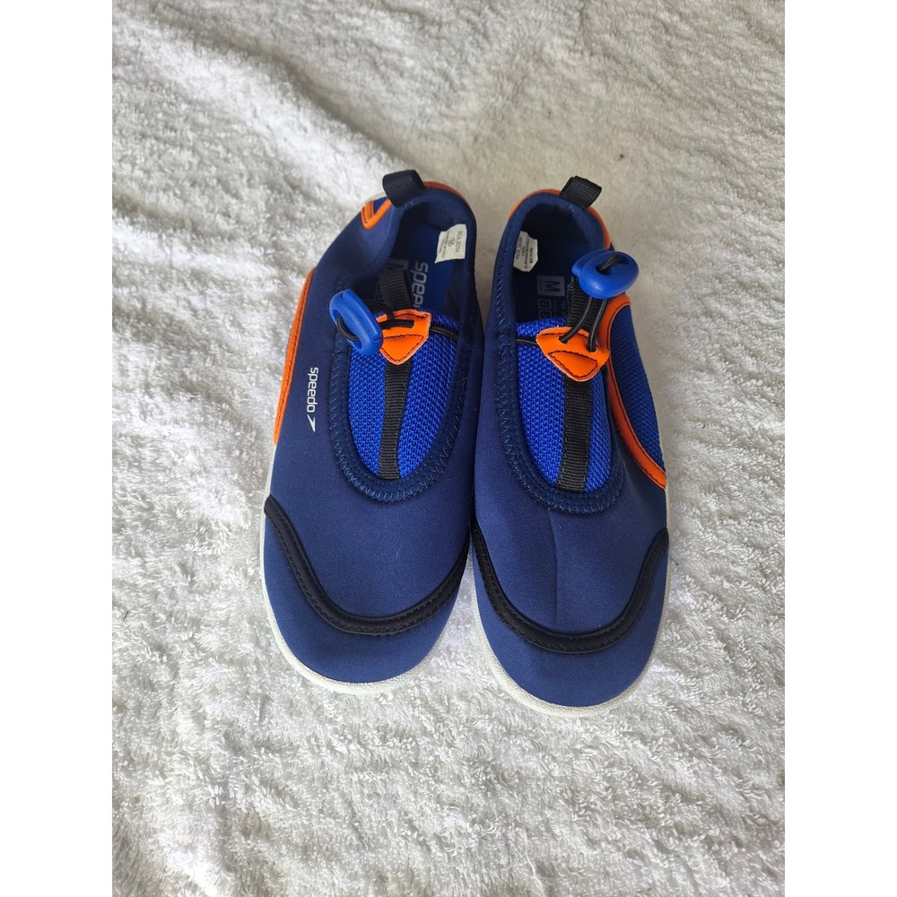 Speedo Original Surfwalker Water Shoes Navy Blue Orange Kids Size M 2-3